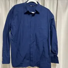 新品未使用　UNIQLO ネイビー 長袖シャツ 左胸ポケット付き