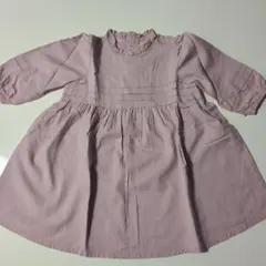 女の子キムラタン80cmピンク フリル襟 コットンワンピース