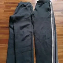 UNIQLO 長ズボン 140 サイドストライプ グレー