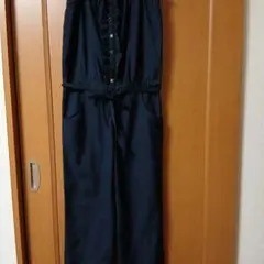 ネイビー オールインワン ボタン付き