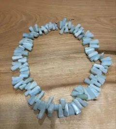 淡いブルー 天然石 ネックレス アマゾナイト