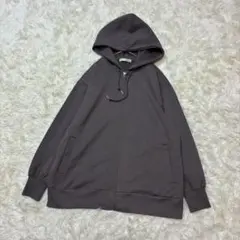 SHOO-LA-RUE フリーサイズ ジップパーカー 無地 ブラウン 通勤 通学