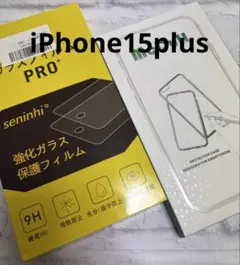 iPhone15plus クリアケース+ 強化ガラスフィルム セット