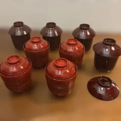 京都平安 象彦 箸洗/小吸物椀×5客】天然木製 色分け