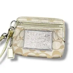 【人気】COACH　コーチ　ウォレット　シグネチャー　キャンバス　ベージュ　良品