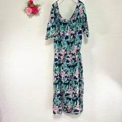 HAPiNSWEAR ハピンズ　ボタニカル花柄ワンピース シアー　リゾート　夏物