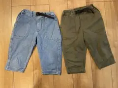 GU デニム・カーキハーフパンツ 2点セット　120