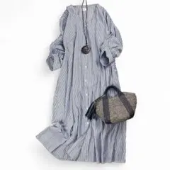 美品 アーバンリサーチドアーズ ストライプ コットンワンピース