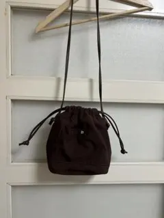 しまむら　巾着ショルダーバッグ　ブラウン　新品