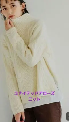green label relaxing アラン ハイネック ニット
