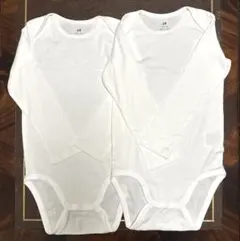 H&M オーガニックコットン 長袖ロンパース 2枚セット 92cm 新品・未使用