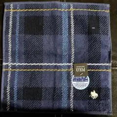 Polo ネイビー チェック柄 ハンカチ