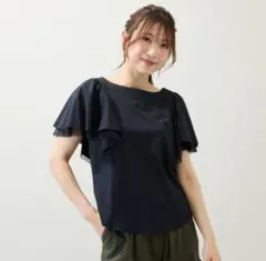 新品タグ付アドーアADORE○2WAY ツイルブラウス¥35200ルフィルhlm