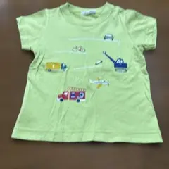familiar ライトグリーン Tシャツ 100cm 消防車　飛行機