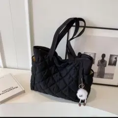 トートバッグ マザーズバッグ キルティング 軽量 大容量 カジュアル 黒