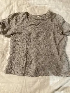 UNIQLO 半袖 シャーリングTシャツ グレー L