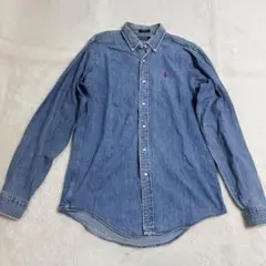 90s 00sポロラルフローレンデニムシャツ　XLサイズ　ボタンダウン
