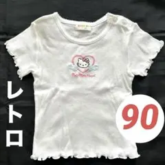 平成レトロ　❤️ハローキティ　エンジェルキティ　ベビーTシャツ　白　日本製のサムネイル