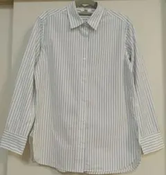 UNIQLO 長袖 ストライプシャツ ホワイトのサムネイル