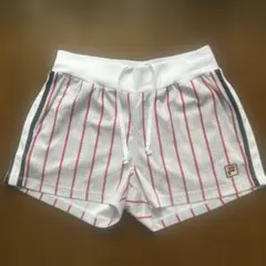 FILA ストライプ ハーフパンツ ホワイト/レッド