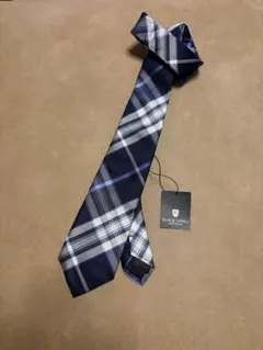 【新品タグ付】BLACK LABEL チェック柄ネクタイ ネイビーのサムネイル