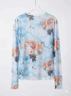 WEGOエンジェルアートプリント 長袖シャツ F