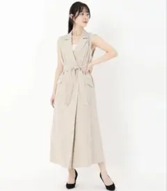 タグ付き未使用✨JUSGLITTYノースリーブトレンチワンピースベージュ 