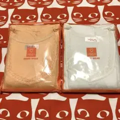 ⭐️ ユニクロ レース 長袖 インナーウェア 白 オレンジ L 2枚 新品 未使用