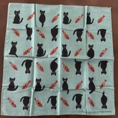 Atsuko Matano ねこ✖️魚柄　ハンカチ