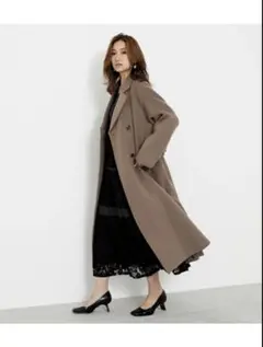 新品未使用　リエンダ　バックプリーツ　ロングコート　田中みな実着用デザイン