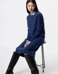 ユニクロ スフレヤーンワンピース　XS 丈短め　新品