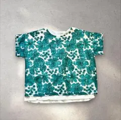 【美品✨】 ゴールデンベア レース カットソー 花柄 レイヤード グリーン Mのサムネイル