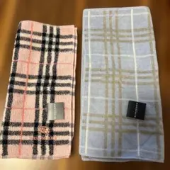 【新品未使用】Burberry チェック柄タオルハンカチ2枚セット