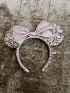 ミニー耳カチューシャ ピンク スパンコール
