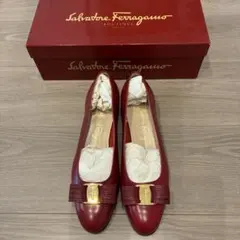 Salvatore Ferragamo 6D ヒール7cm パンプス ボルドー - メルカリ