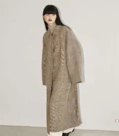 美品　TODAYFUL ステンカラー　ツイルコート　 チェック　ロングコート 美品 TODAYFUL ステンカラー ツイルコート チェック ロング