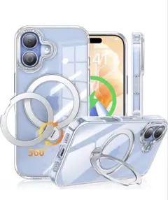 MagSafe対応 iPhone 17 用 ケース 360度回転リング付き　新品