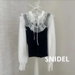 【新品】SNIDEL スナイデル プリーツカラードッキングニットプルオーバー