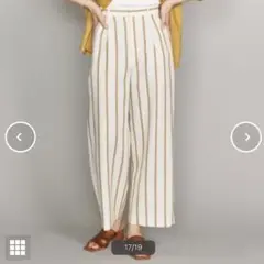 BEAUTY&YOUTH マルチストライプ２タックワイドパンツ　ワイドパンツ