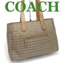 COACH ショルダーバッグ ベージュ ロゴ