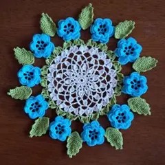 レース編みドイリーミニモチーフ15枚セットホワイトハンドメイド