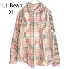 L.L.Bean レディースコットンシャツ　XL チェック　古着　シアサッカー