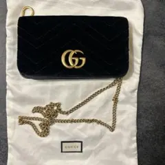GUCCI グッチ　GGマーモント　キルティング　ミニチェーンショルダーバッグ
