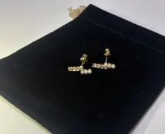 ゴールドメッキ パール クリスタル ピアス