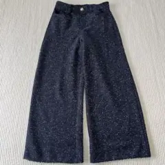 ツイード ワイドパンツ ネイビー