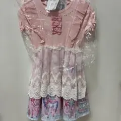新品　120 エコネコ　ワンピース　ゆめかわ　ピンクのサムネイル