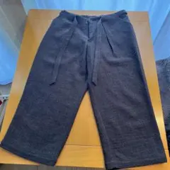 ダークブラウン ワイドパンツ ハイウエスト