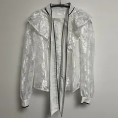 MIIAホワイト レース フリル ブラウス