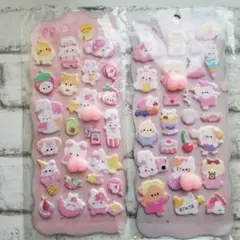 ぷにぷにおしりシール　2シートセット　かわいい　立体シール　もちもちシール