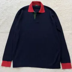 美品 ZANONE ザノーネ　スキッパーニットポロ　ネイビー　52 イタリア製のサムネイル